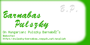 barnabas pulszky business card